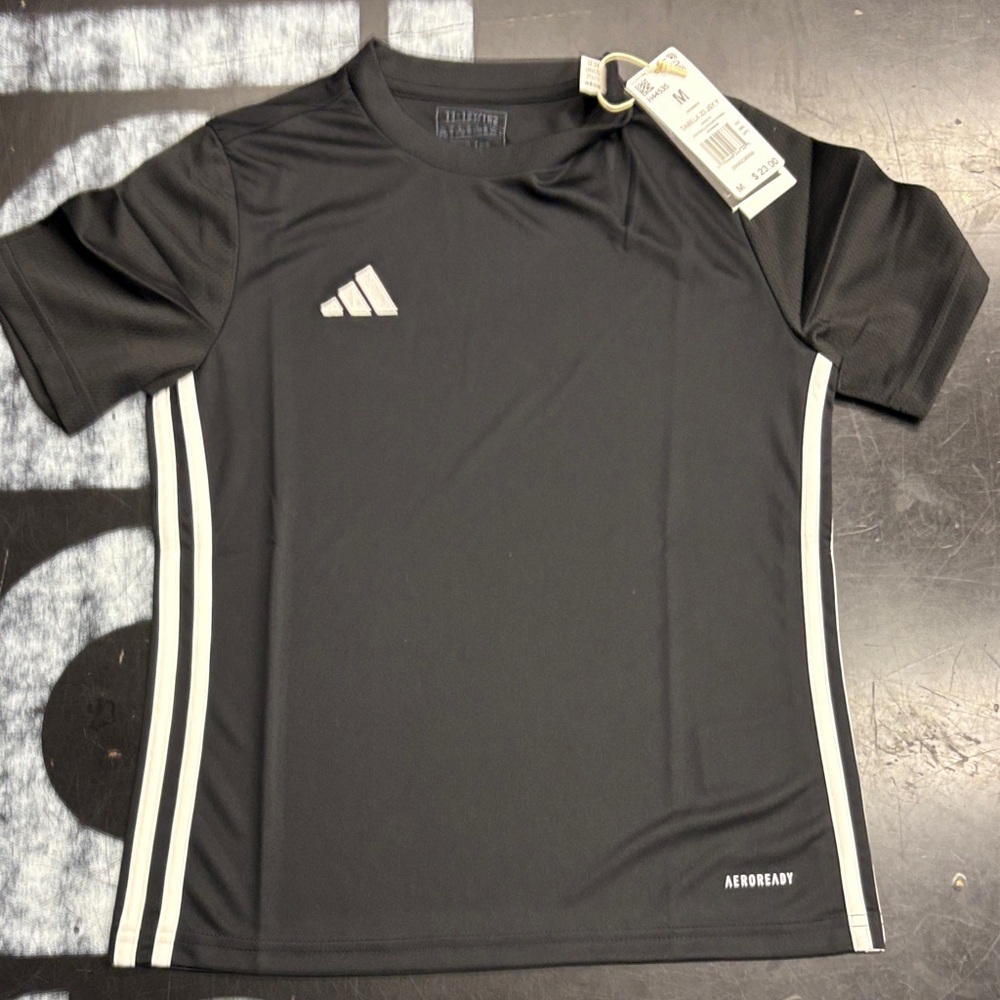 Adidas Kids Black and White Aeroready Jersey